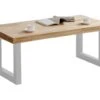 MATIKA - Table Basse Relevable Bois Et Acier Blanc L120 -Deco.fr Soldes Boutique table basse 9142397