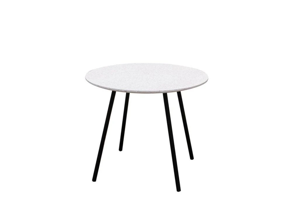 GRACY - Lot De 2 Tables Gigognes Plateaux Effet Granit Blanc 3 GRACY - Lot De 2 Tables Gigognes Plateaux Effet Granit Blanc – Image 3