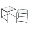 GLASSI - Tables Gigognes Noires Plateau En Verre Texturé -Deco.fr Soldes Boutique table basse 9172205