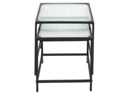 GLASSI - Tables Gigognes Noires Plateau En Verre Texturé 7 GLASSI - Tables Gigognes Noires Plateau En Verre Texturé -Deco.fr Soldes Boutique table basse 9172209