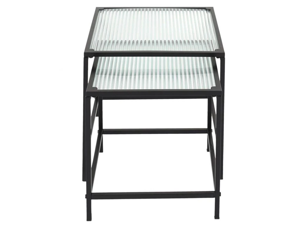 GLASSI - Tables Gigognes Noires Plateau En Verre Texturé 3 GLASSI - Tables Gigognes Noires Plateau En Verre Texturé – Image 3