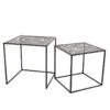 FLORA - Lot De 2 Tables Gigognes Métal Noir Motif Feuille -Deco.fr Soldes Boutique table basse 9172365