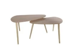 BRUNA - Lot De 2 Tables Gigognes Triangulaires XL Effet Bois
