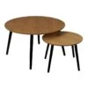SISKA - Duo De Tables Gigognes Bois Piètement Métal Noir -Deco.fr Soldes Boutique table basse 9172435