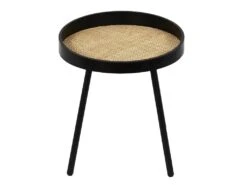 RATTAN - Duo De Tables Gigognes Noires Plateau En Rotin -Deco.fr Soldes Boutique table basse 9172471