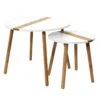 TRAZEN - Lot De 2 Tables Gigognes Blanches Et Relief Bambou -Deco.fr Soldes Boutique table basse 9172495
