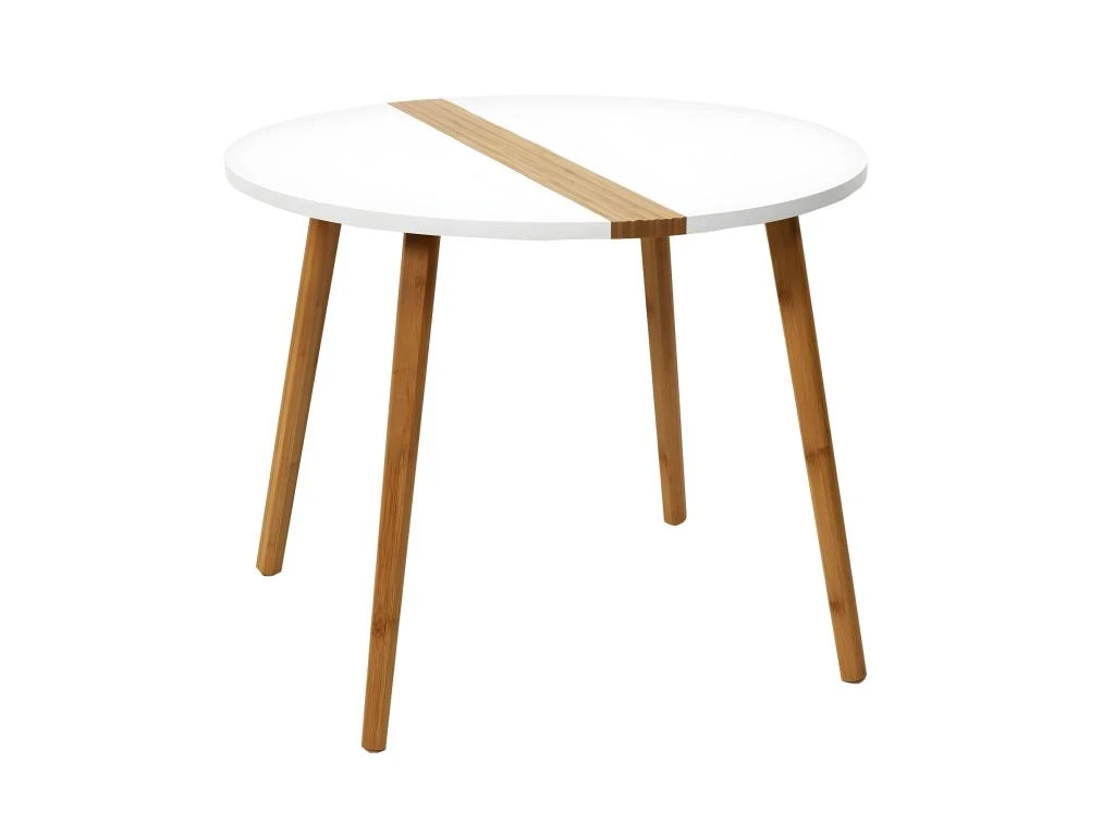 TRAZEN - Lot De 2 Tables Gigognes Blanches Et Relief Bambou 4 TRAZEN - Lot De 2 Tables Gigognes Blanches Et Relief Bambou – Image 4