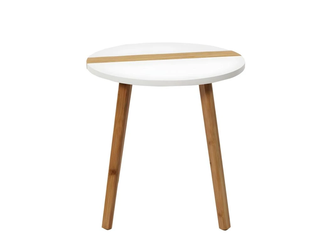 TRAZEN - Lot De 2 Tables Gigognes Blanches Et Relief Bambou 5 TRAZEN - Lot De 2 Tables Gigognes Blanches Et Relief Bambou – Image 5