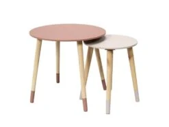 PONY - Tables Gigognes Scandinaves Bicolores Rose