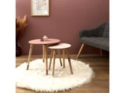 PONY - Tables Gigognes Scandinaves Bicolores Rose -Deco.fr Soldes Boutique table basse 9172515