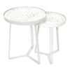 SOVA - Tables Gigognes Blanches Motif Feuilles -Deco.fr Soldes Boutique table basse 9172541