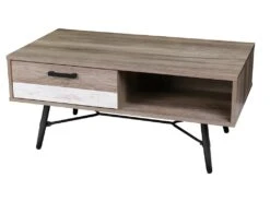 Table Basse 1 Tiroir Romy - Naturel Fonce