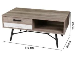 Table Basse 1 Tiroir Romy - Naturel Fonce -Deco.fr Soldes Boutique table basse 9235295