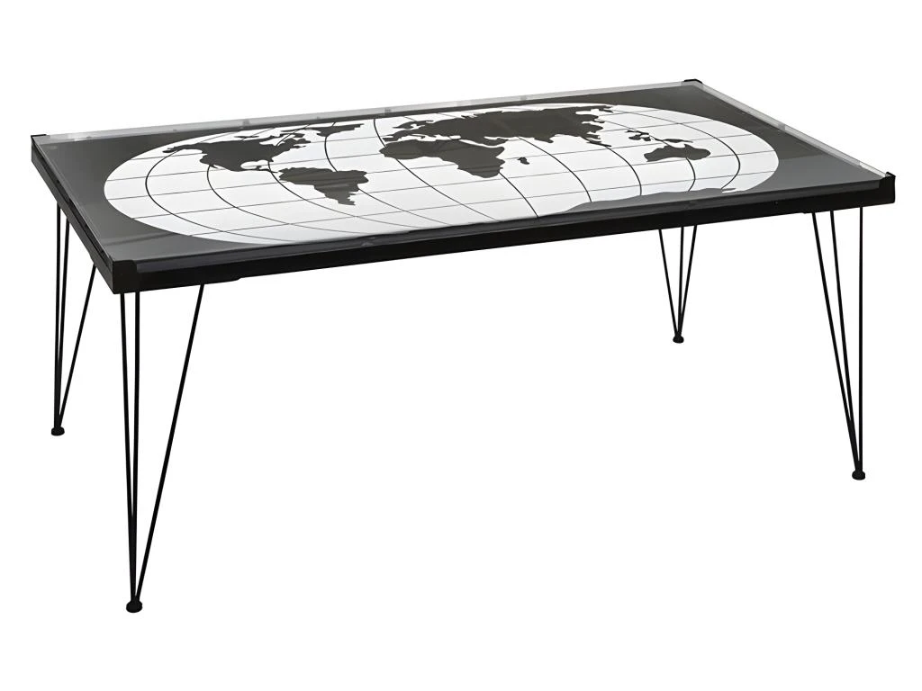 Table Basse Métal Verre Map Atmosphera - Anthracite 1 Table Basse Métal Verre Map Atmosphera - Anthracite
