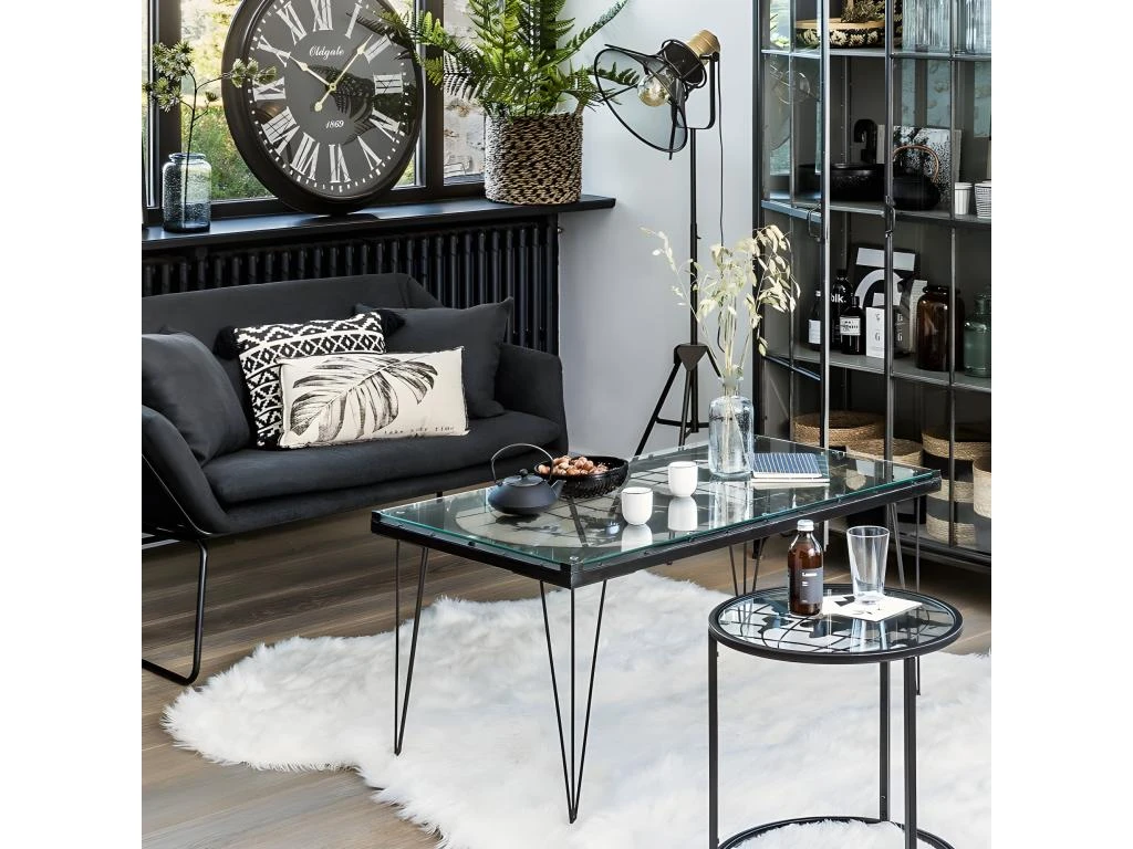 Table Basse Métal Verre Map Atmosphera - Anthracite 4 Table Basse Métal Verre Map Atmosphera - Anthracite – Image 4