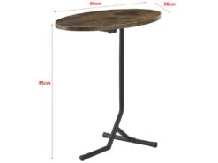 Table D'appoint Ovale Karlebo 55 X 60 X 30 Cm Effet Bois Foncé [en.casa] -Deco.fr Soldes Boutique table basse 9458247