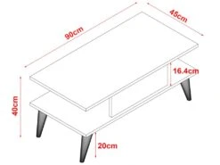 Table Basse Melhus Avec Espace De Rangement 40 X 90 X 45 Cm Blanc [en.casa] -Deco.fr Soldes Boutique table basse 9503347