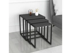 Lot De 3 Tables D'appoint Sunnfjord Gigognes Anthracite [en.casa]