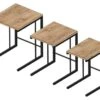 Set De 3 Tables D'appoint Jakobstad Gigognes Noir Effet Bois [en.casa]
