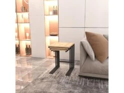 Set De 3 Tables D'appoint Jakobstad Gigognes Noir Effet Bois [en.casa] -Deco.fr Soldes Boutique table basse 9513601