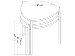 Set De 3 Tables D'appoint Glamsbjerg Gigognes Triangulaires Blanc / Anthracite / Effet Chêne [en.casa] -Deco.fr Soldes Boutique table basse 9513715