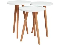 Lot De 3 Tables D'appoint Herrljunga Trépied Blanc [en.casa] -Deco.fr Soldes Boutique table basse 9513997