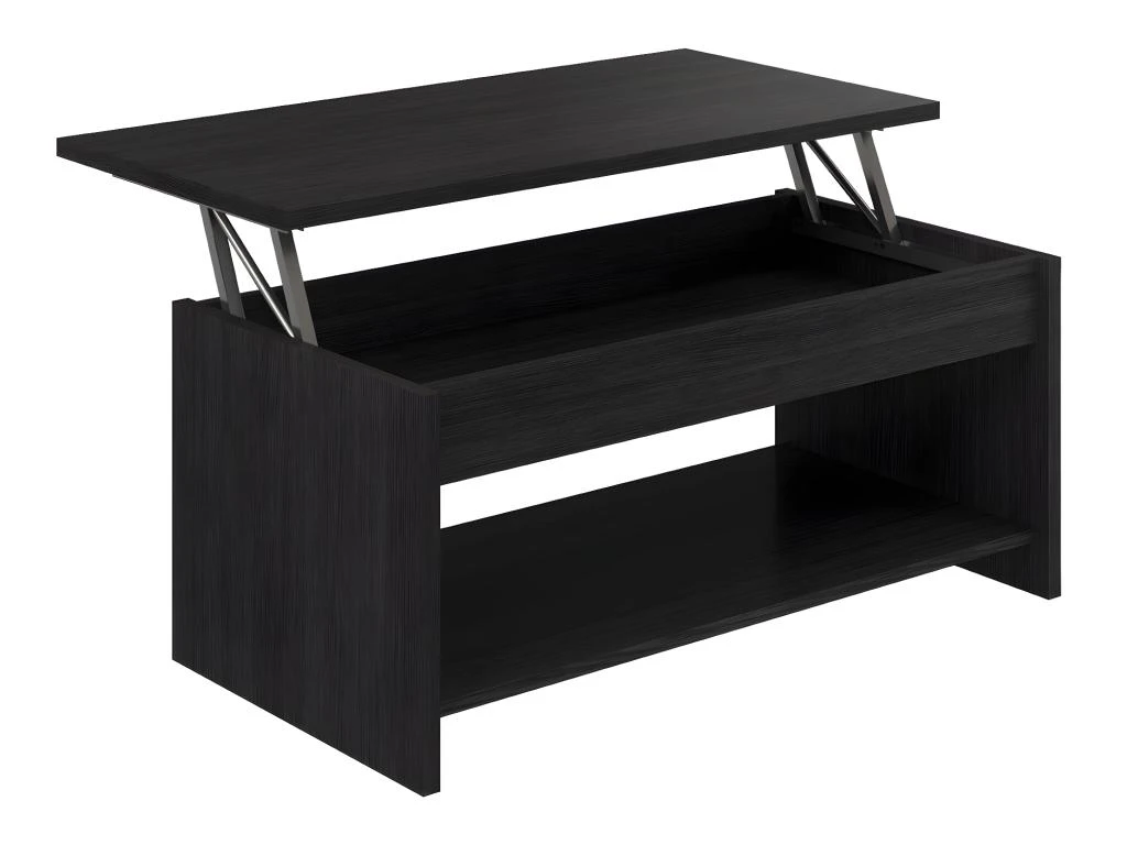 Table Basse Avec Plateau Relevable Coloris Gris En Mélamine -Longueur 100 X Profondeur 50/72 X Hauteur 40/55 Cm 1 Table Basse Avec Plateau Relevable Coloris Gris En Mélamine -Longueur 100 X Profondeur 50/72 X Hauteur 40/55 Cm