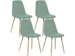 Ensemble De 4 Chaises Vert 44x51x86