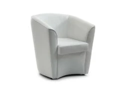 Chaise Longue Dabbiat, Chaise Longue, 100% Made In Italy, Fauteuil Relax En éco-cuir, Cm 70x60h74, Blanc