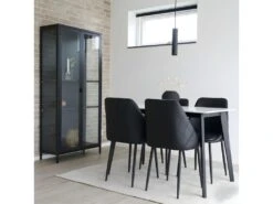 Brisbane - Vaisselier En Verre Et Métal H175cm - Couleur - Noir -Deco.fr Soldes Boutique vitrine 13287585