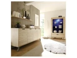 Vitrine 2 Portes 1 Tiroir Chêne Clair - PALERME -Deco.fr Soldes Boutique vitrine 14341041