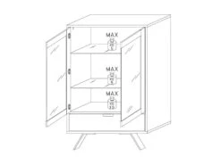 Vitrine 2 Portes 1 Tiroir Chêne Clair - PALERME -Deco.fr Soldes Boutique vitrine 14341043