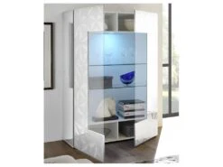 Vitrine 2 Portes Laqué Blanc Brillant à LEDs - KIOO 7 Vitrine 2 Portes Laqué Blanc Brillant à LEDs - KIOO -Deco.fr Soldes Boutique vitrine 17626037