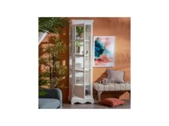 Vitrine 5 Niches Bois/Verre Blanc - CHANTALE -Deco.fr Soldes Boutique vitrine 17626085