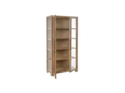Vitrine 4 étagères Bois De Mindi Naturel - NILAI -Deco.fr Soldes Boutique vitrine 17626159
