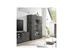 Vitrine 2 Portes Béton Ciré Foncé - TICATO 10 Vitrine 2 Portes Béton Ciré Foncé - TICATO -Deco.fr Soldes Boutique vitrine 17626199