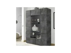 Vitrine 2 Portes Béton Ciré Foncé - TICATO 11 Vitrine 2 Portes Béton Ciré Foncé - TICATO -Deco.fr Soldes Boutique vitrine 17626201