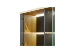 Vitrine 3 Portes 2 Tiroirs Chêne Naturel/Noir - ARTEMIS 9 Vitrine 3 Portes 2 Tiroirs Chêne Naturel/Noir - ARTEMIS -Deco.fr Soldes Boutique vitrine 17635969