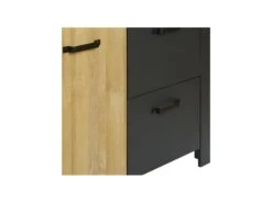 Vitrine 3 Portes 2 Tiroirs Chêne Naturel/Noir - ARTEMIS 11 Vitrine 3 Portes 2 Tiroirs Chêne Naturel/Noir - ARTEMIS -Deco.fr Soldes Boutique vitrine 17635973