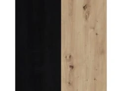 Vitrine H198 Cm Décor Chêne Clair Et Noir Avec Poignées Métal - LEILA -Deco.fr Soldes Boutique vitrine 17701687