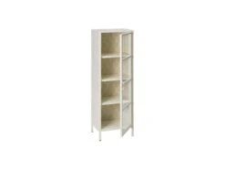 Vitrine 1 Porte Dessins Géométriques Blanc/Métal- HEXA -Deco.fr Soldes Boutique vitrine 17786513