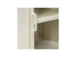 Vitrine 1 Porte Dessins Géométriques Blanc/Métal- HEXA -Deco.fr Soldes Boutique vitrine 17786517