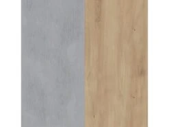 Vitrine H161 Cm Décor Chêne Gris Et Clair Avec Poignées Noir - ANTIBES -Deco.fr Soldes Boutique vitrine 17817167