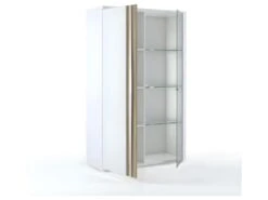 Vitrine 1 Porte Blanc Laqué/ Chêne Doré - STAIN 7 Vitrine 1 Porte Blanc Laqué/ Chêne Doré - STAIN -Deco.fr Soldes Boutique vitrine 18316789