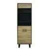 Colonne Vitrée 2 Portes Chêne Blond/Noir - DOINIO - L 60 X L 45 X H 189 Cm -Deco.fr Soldes Boutique vitrine 19823373
