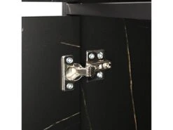 Vitrine Avec 2 Portes En Verre Et éclairage LED - Décorée De Rayures Dorées - Hauteur 180cm - Noir -Deco.fr Soldes Boutique vitrine 21224075