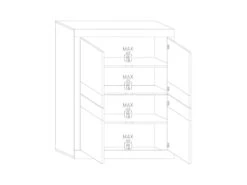 Vitrine 4 Portes Noir Mat/Bois Fumé à LEDS - MATERA -Deco.fr Soldes Boutique vitrine 21862901