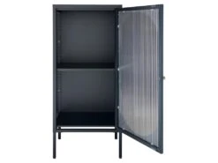 Adelaide - Petit Meuble De Rangement En Verre Et Métal H50cm - Couleur - Noir -Deco.fr Soldes Boutique vitrine 22075093