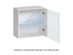 Vitrine Noire Carrée Suspendue Avec 1 Porte Vitrée Et éclairage LED Inclus. Collection SWITCH. -Deco.fr Soldes Boutique vitrine 22128901