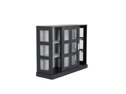 Lock Buffet 2 Portes, 6 Compartiments, Noir. -Deco.fr Soldes Boutique vitrine 22152087